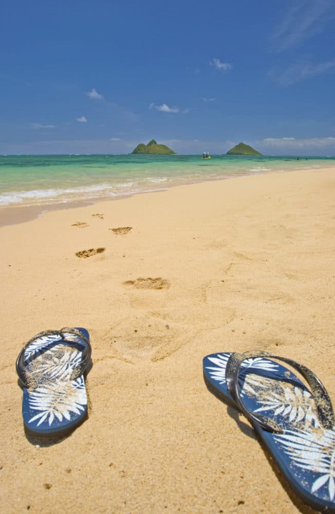 slippers on beach
